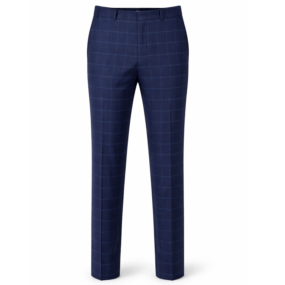 Nordstrom‎ Rack Dress Pants Mens 38x32 Navy Blue Windowpane Check RK497278MN